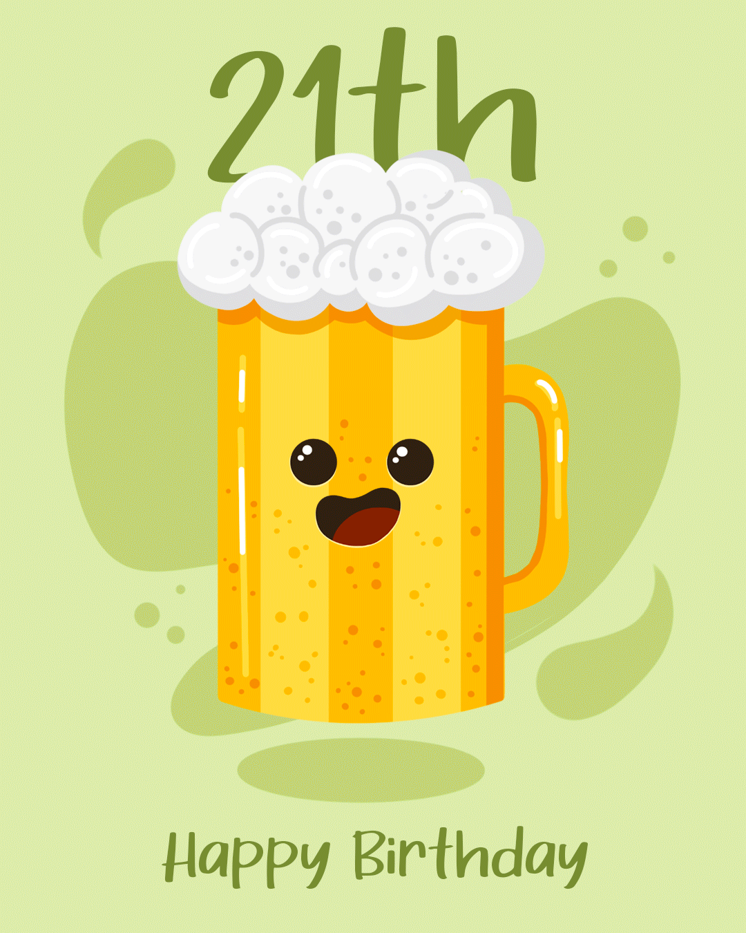 Happy 21st Birthday with Beer - birthdayyou.com