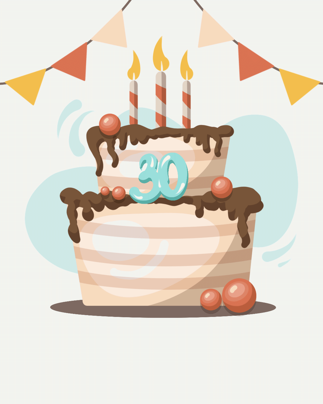 Happy 30th Birthday with Cake - birthdayyou.com