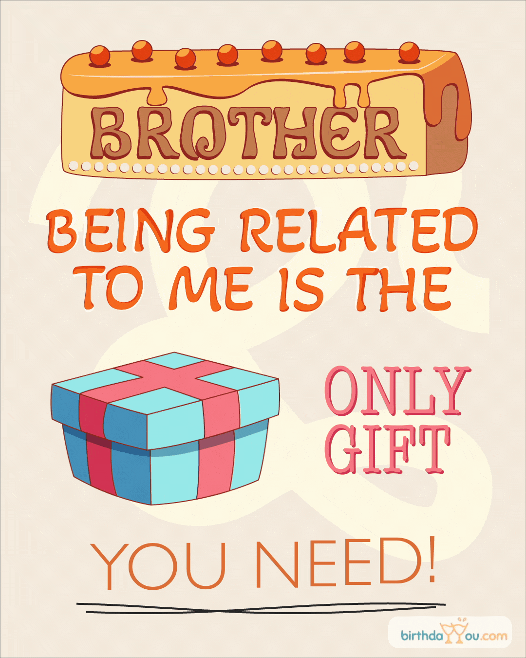 Happy Birthday Brother with Gift, image size:1080x1350