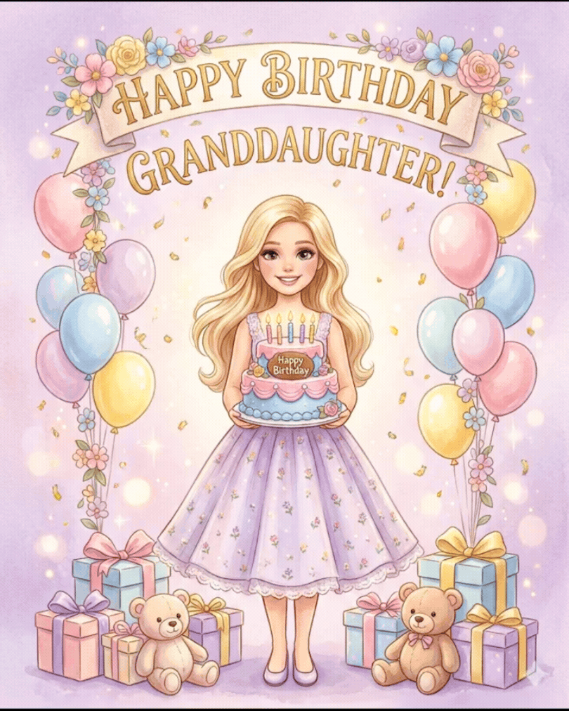 Happy Birthday Granddaughter Card - birthdayyou.com