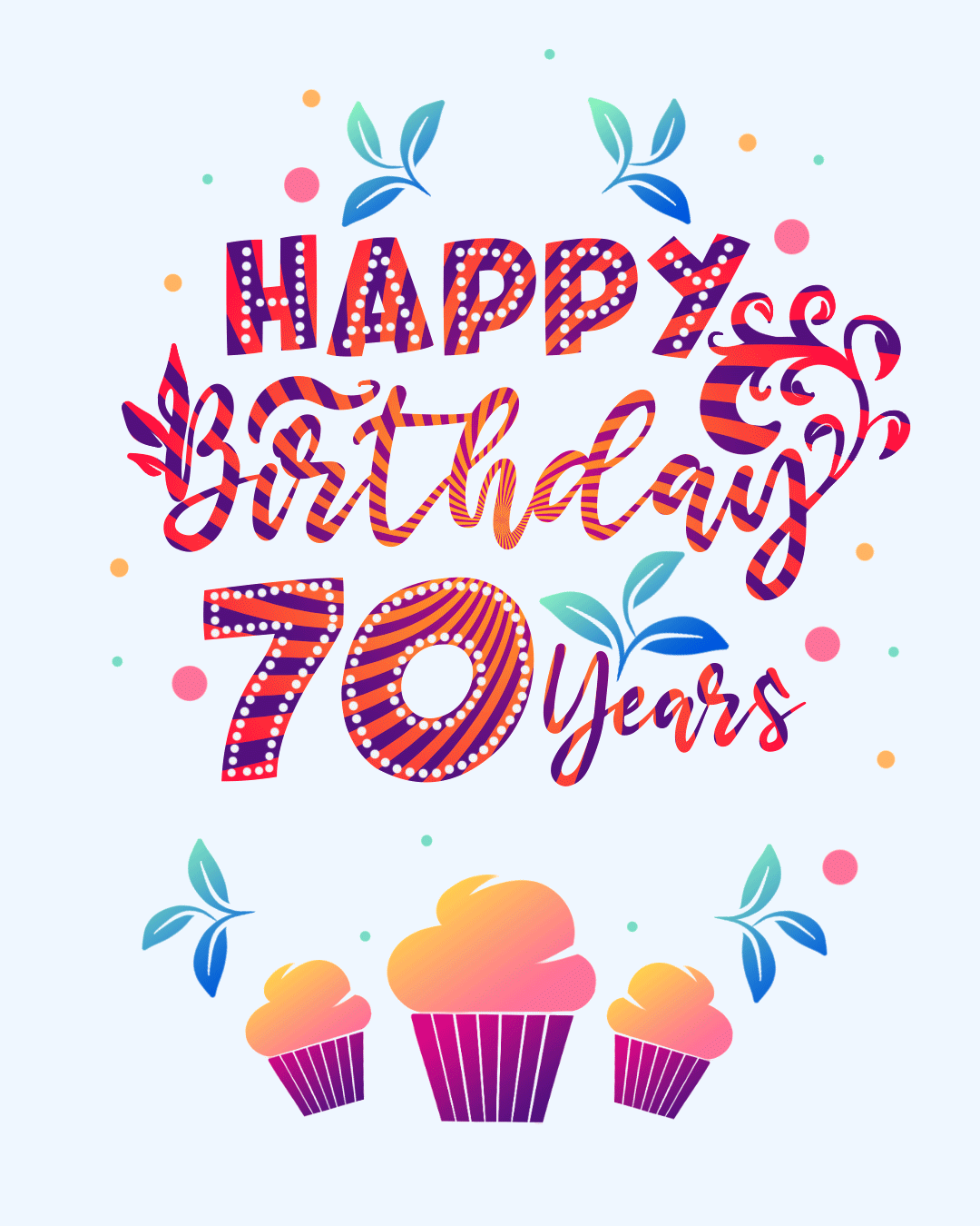 70th Years Free Happy Birthday Animated Images and GIFs