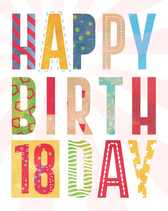 Color Letters 18th Birthday - birthdayyou.com Color Letters 18th Birthday - birthdayyou.com