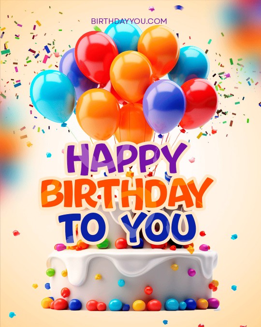 Happy Birthday with Bright Balloons Animated Images and GIFs