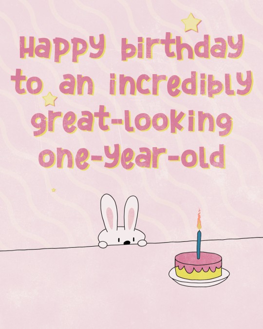 Pink 1st Year Happy Birthday Animated Images and GIFs