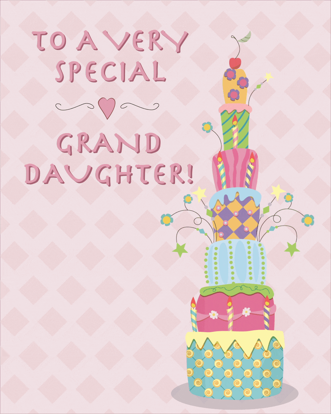 Granddaughter Birthday Cake Floral card | thortful